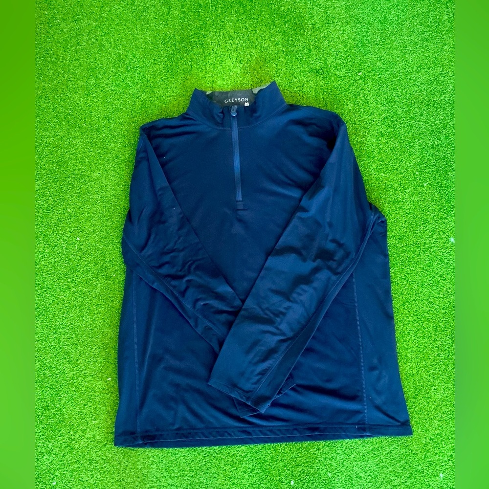Greyson Men's Blue Zip Up Sweater